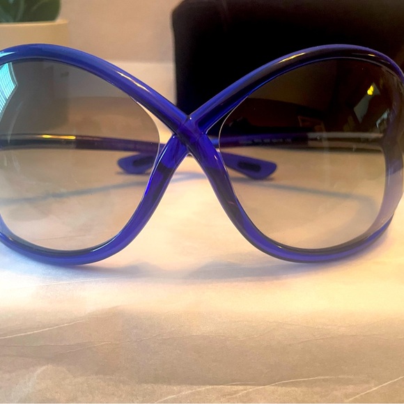 Tom Ford Whitney Royal Blue and Silver Sunglasses - Picture 3 of 9